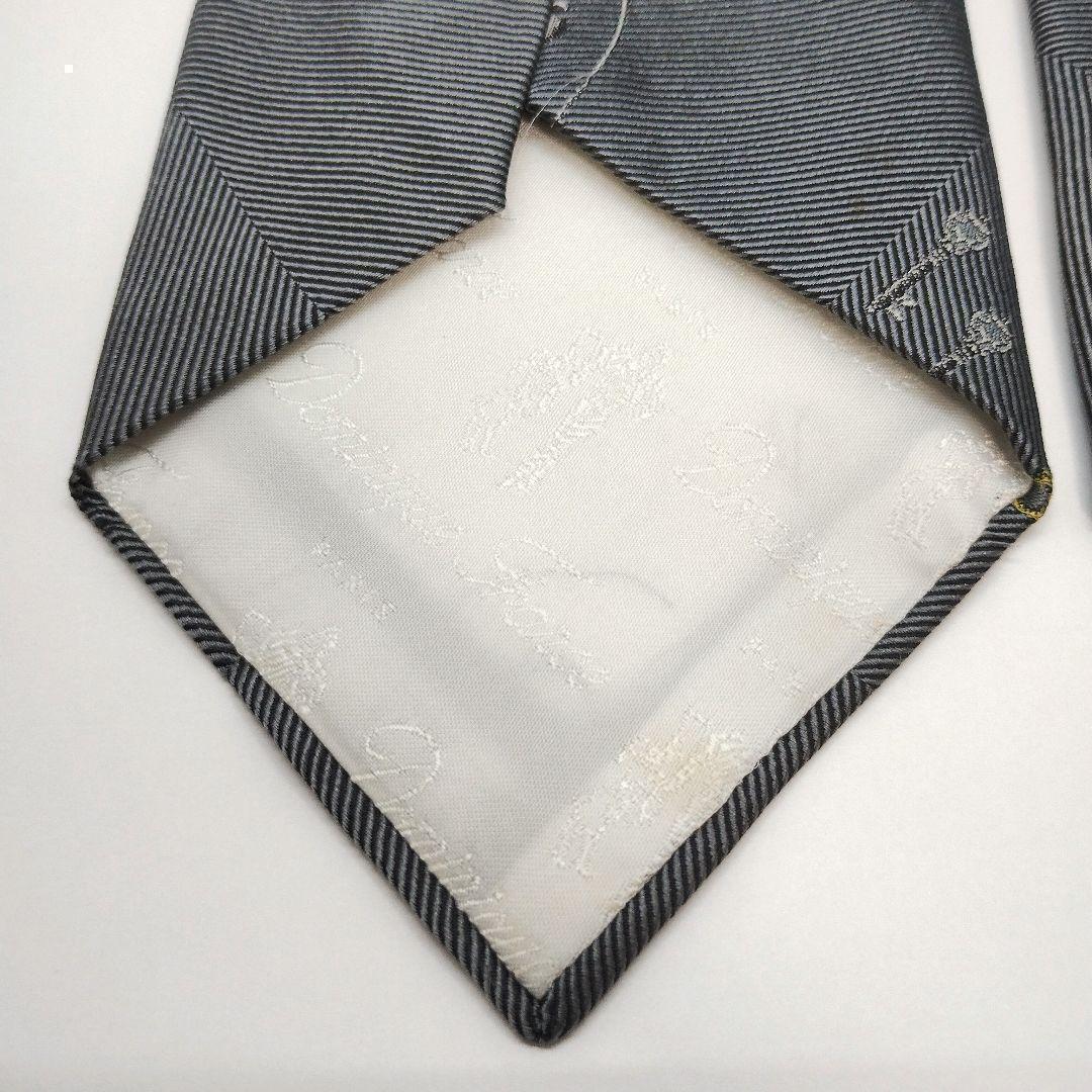 【フランス製】ドミニクフランス ネクタイ グレー 刺繍 アールドゥソワ 高級