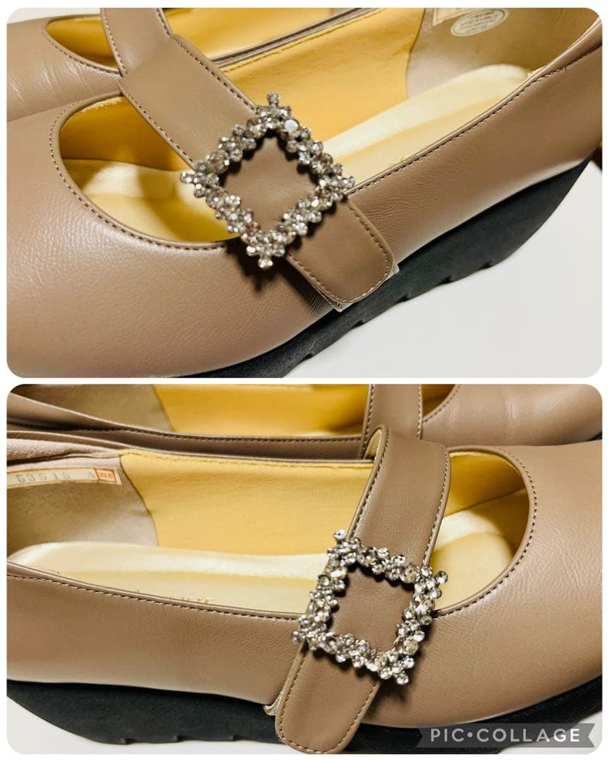 ヒルズアヴェニューメア　グレージュ　22.5cm 定価2.8万円