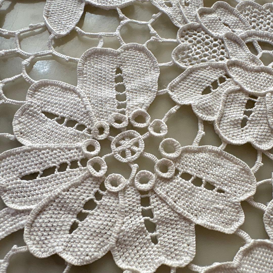 フランス　アンティーク　ヴィンテージ　ギュピールレース　テーブルクロス