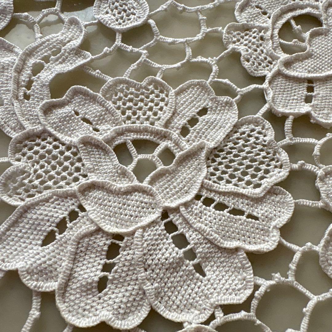 フランス　アンティーク　ヴィンテージ　ギュピールレース　テーブルクロス