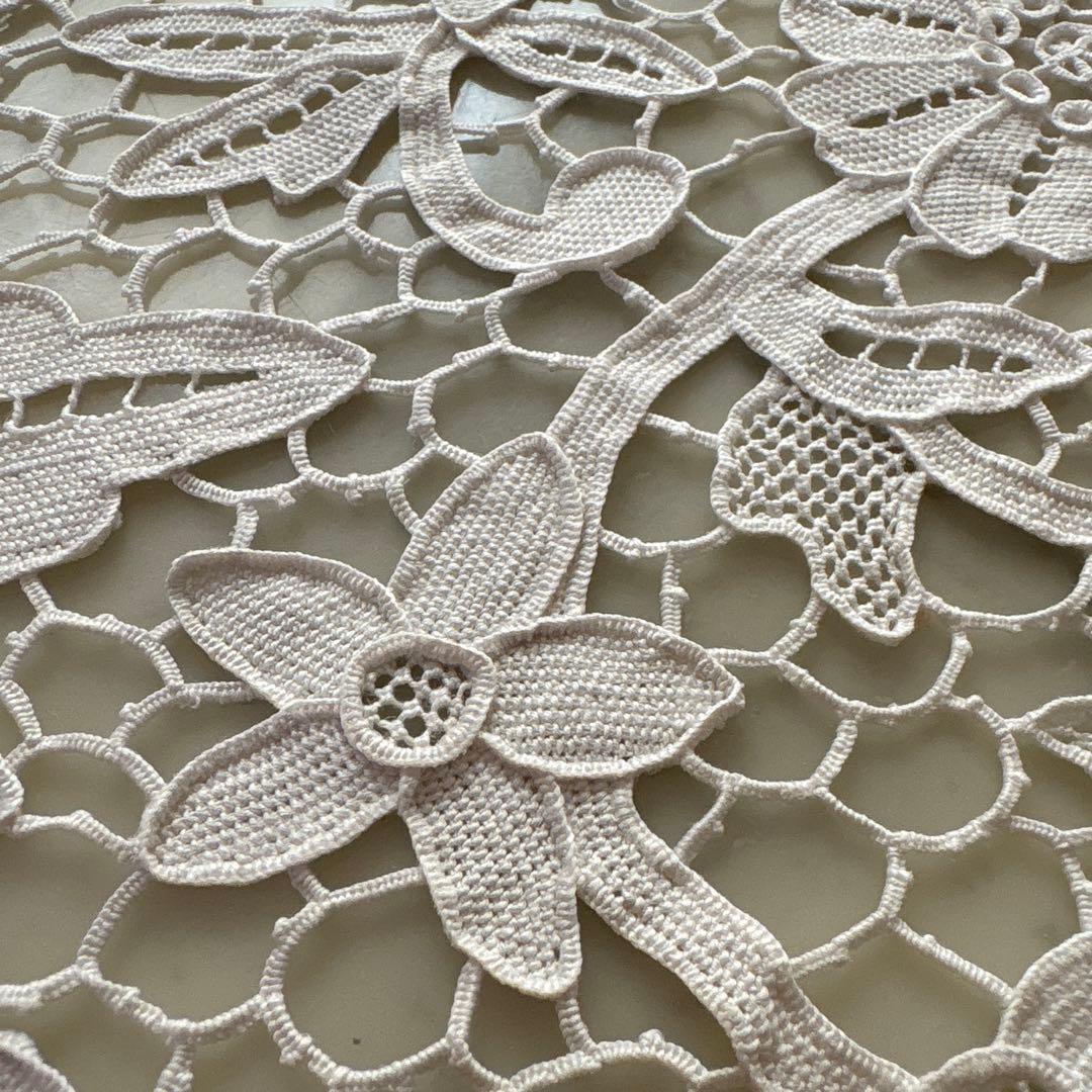 フランス　アンティーク　ヴィンテージ　ギュピールレース　テーブルクロス