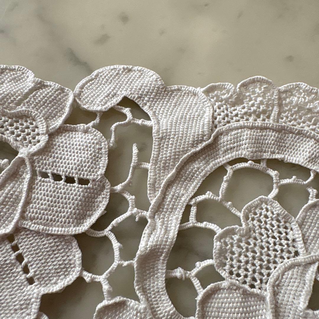 フランス　アンティーク　ヴィンテージ　ギュピールレース　テーブルクロス