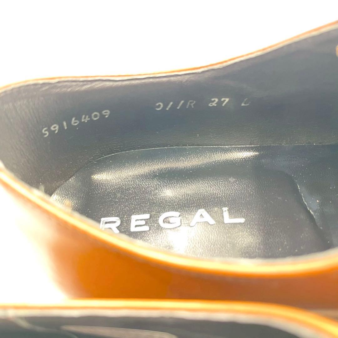 リーガル ドレスビジネス ストレートチップ ブラウン 27 箱付き Y1343