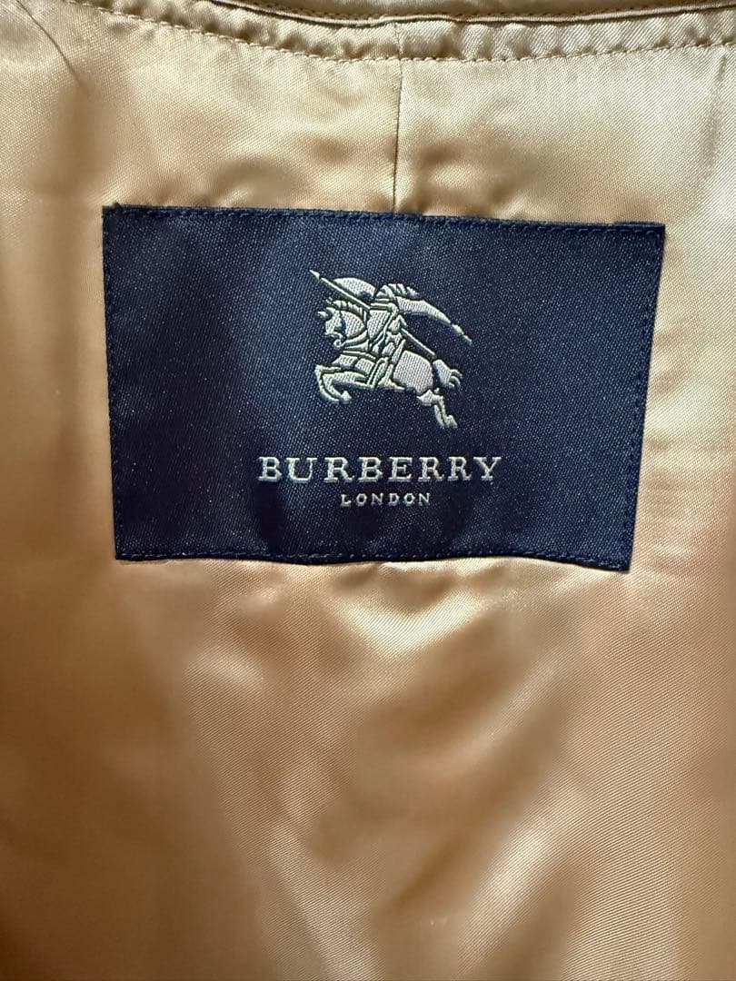 週末セール　バーバリー ベージュ メンズ　トレンチコート チェック裏地