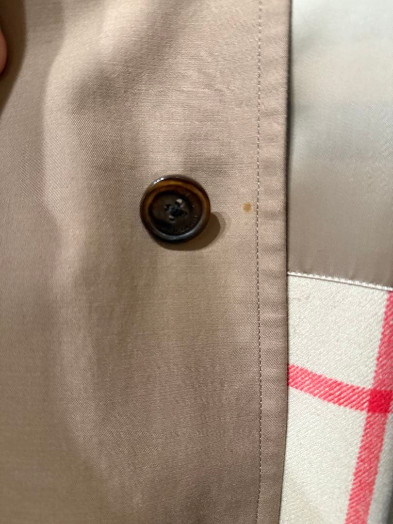 週末セール　バーバリー ベージュ メンズ　トレンチコート チェック裏地