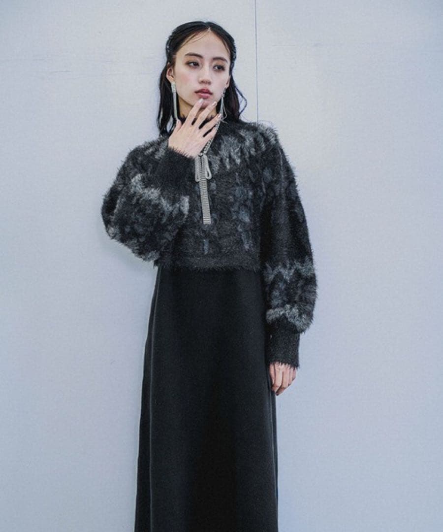 HARE ハレ　ニットワンピース　ブラック