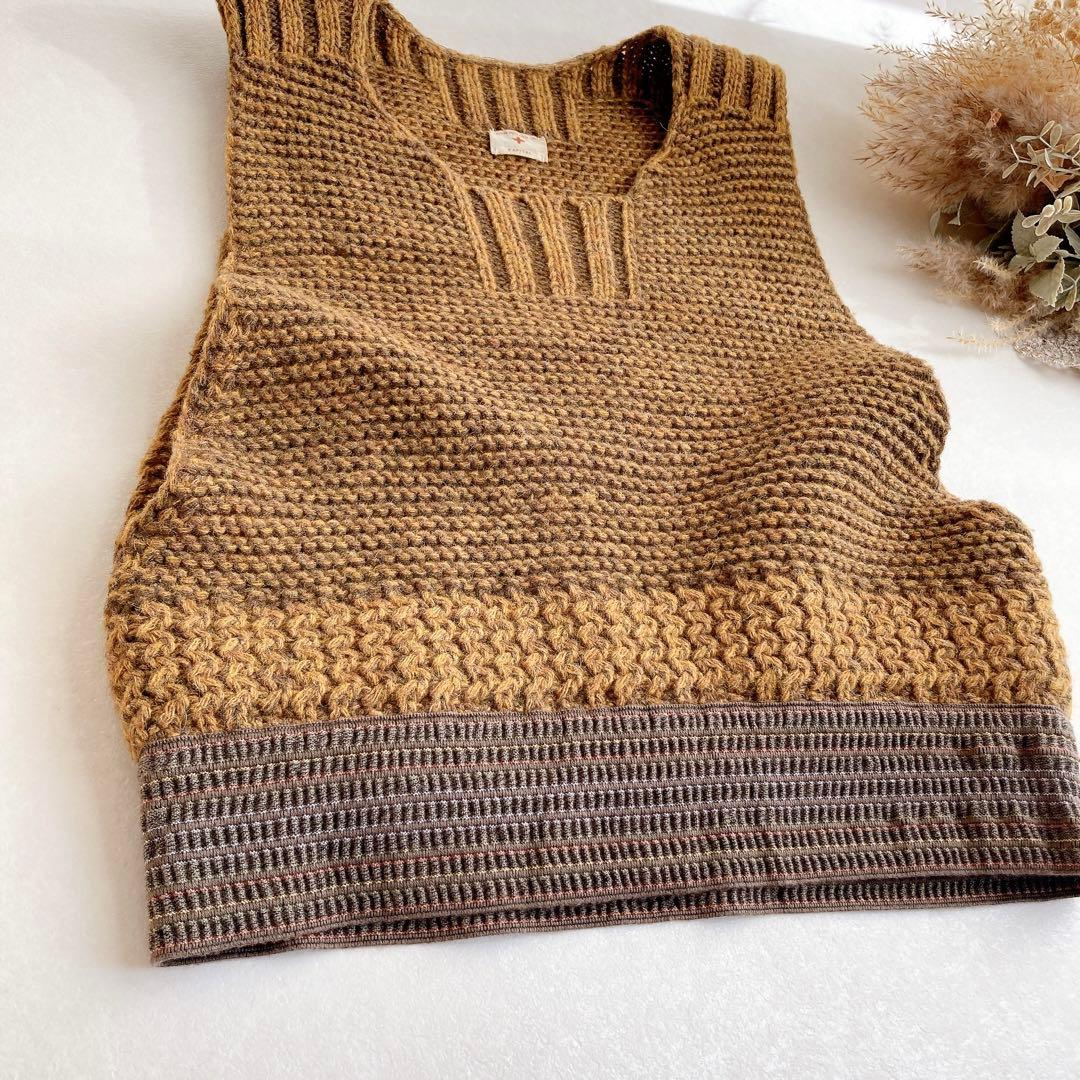 【美品】キャピタル ウール デザイン ニット ベスト 1 日本製