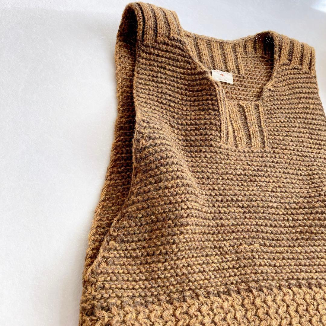 【美品】キャピタル ウール デザイン ニット ベスト 1 日本製