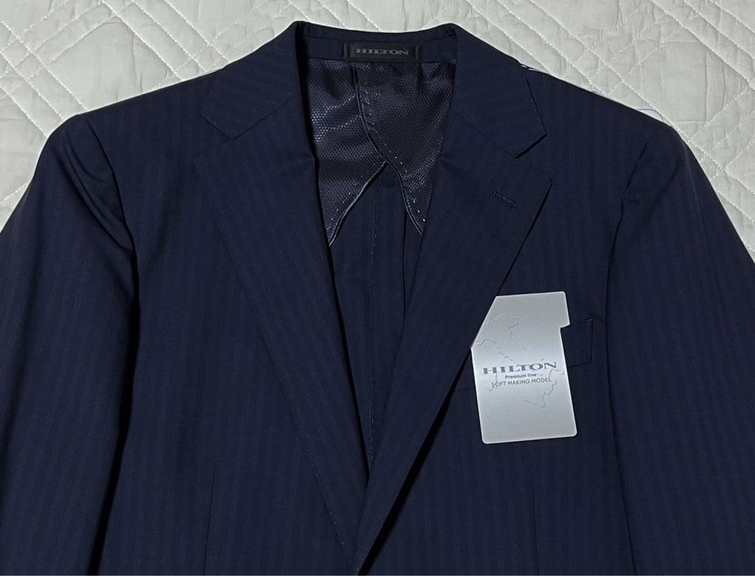 新品 タグ付き HILTON スーツ COLOMBO ブルー ストライプ