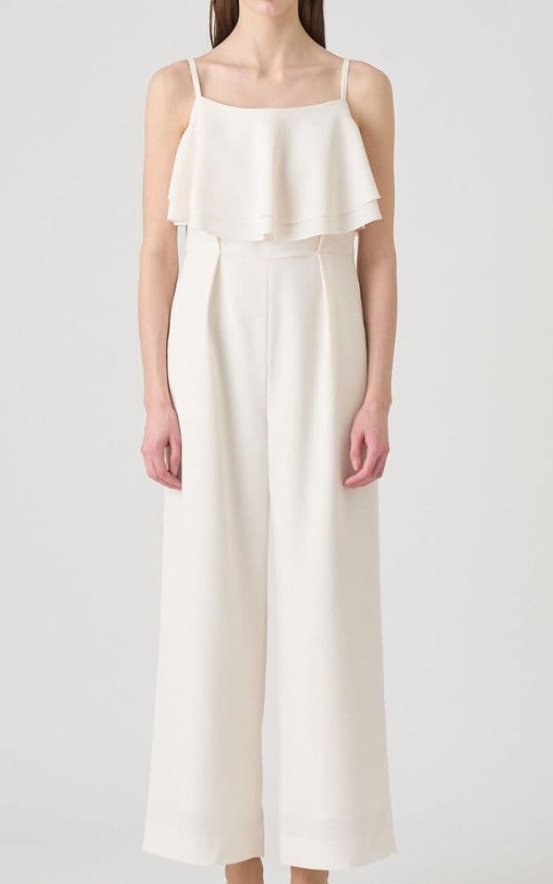 【新品】ANAYI ダブルクロスフリルサロペットパンツ