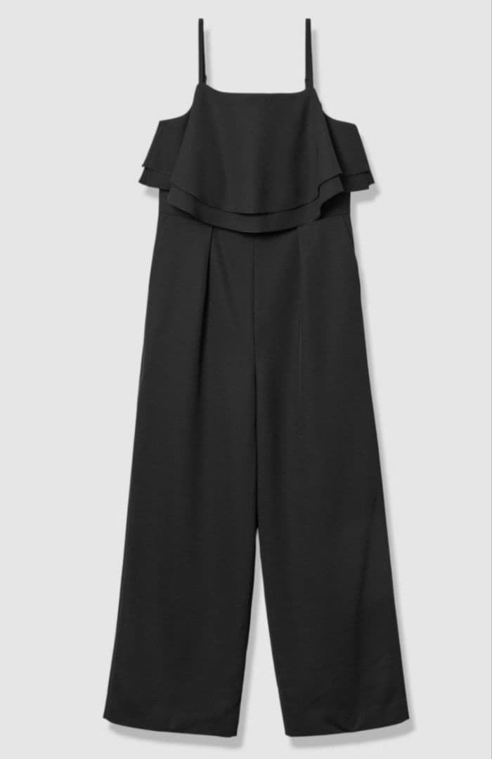 【新品】ANAYI ダブルクロスフリルサロペットパンツ