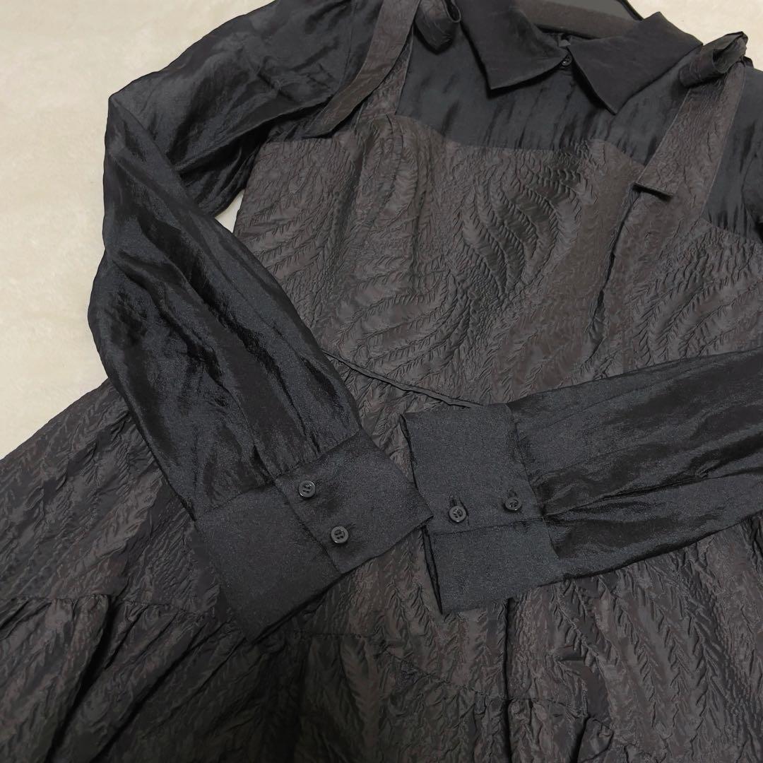 【FURFUR】シアーシャツコンビドレス