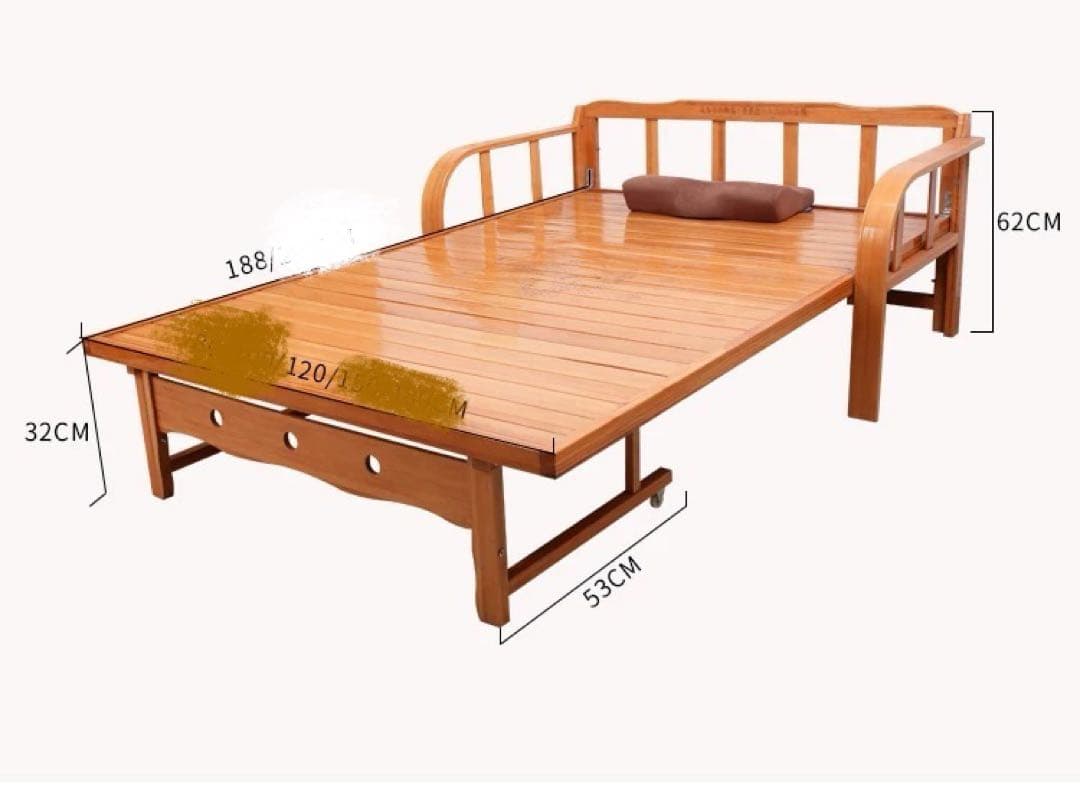 ソファ　木製ソファベッド 引き出し付き　折りたたみ ソファベッド