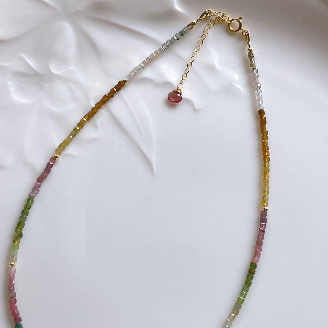 Kaya◆マルチカラートルマリンチョーカー✧合成アレキサンドライトチャーム