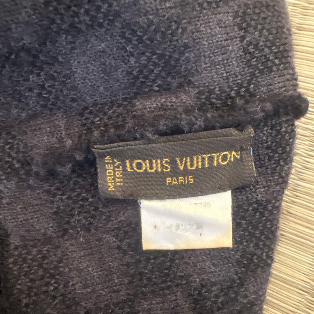 処分！値下げ！LOUIS VUITTON チェック柄ニット帽 ダミエ　ブラック