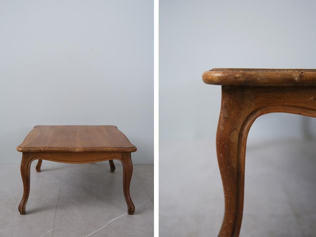 フランスアンティーク猫脚コーヒーテーブル/センターテーブル机/飾り棚90-244