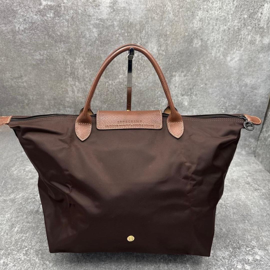 極美品　ロンシャン　ル　プリアージュ　M　ダークブラウン　トップハンドル