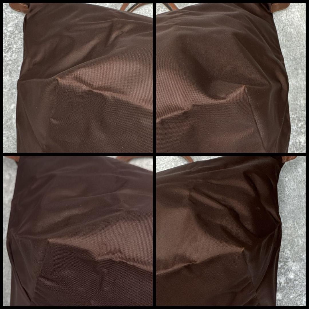 極美品　ロンシャン　ル　プリアージュ　M　ダークブラウン　トップハンドル