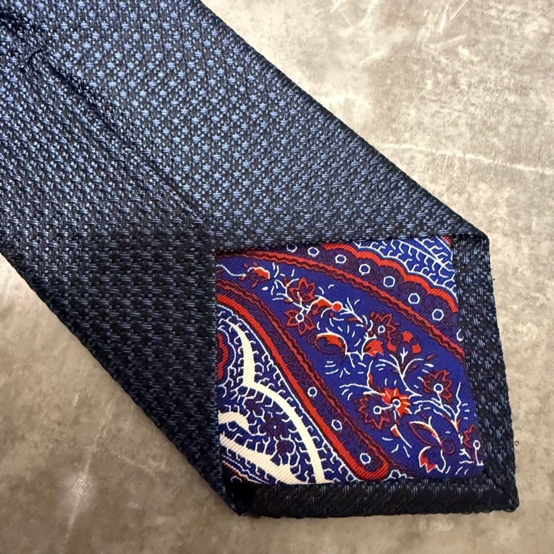 【✨極美品✨】FAIRFAX ネクタイ ネイビー ソリッド 無地 シルク 濃紺