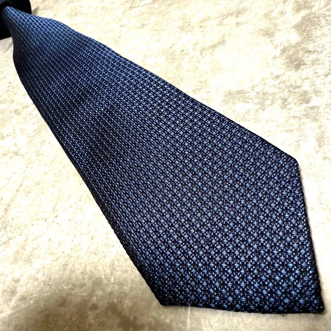 【✨極美品✨】FAIRFAX ネクタイ ネイビー ソリッド 無地 シルク 濃紺