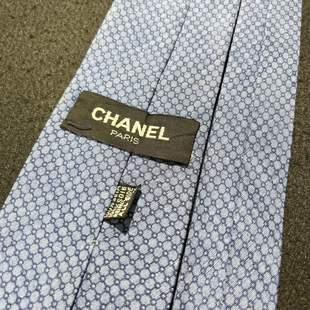 美麗.Blue.ロゴ入り【CHANEL】ハイブランドネクタイ シャネル cn73