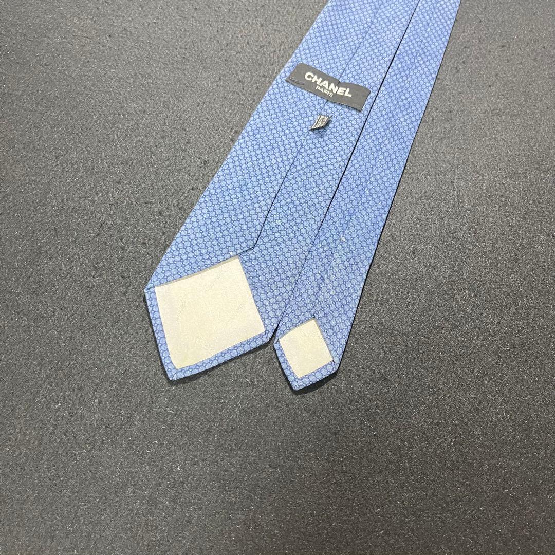 美麗.Blue.ロゴ入り【CHANEL】ハイブランドネクタイ シャネル cn73