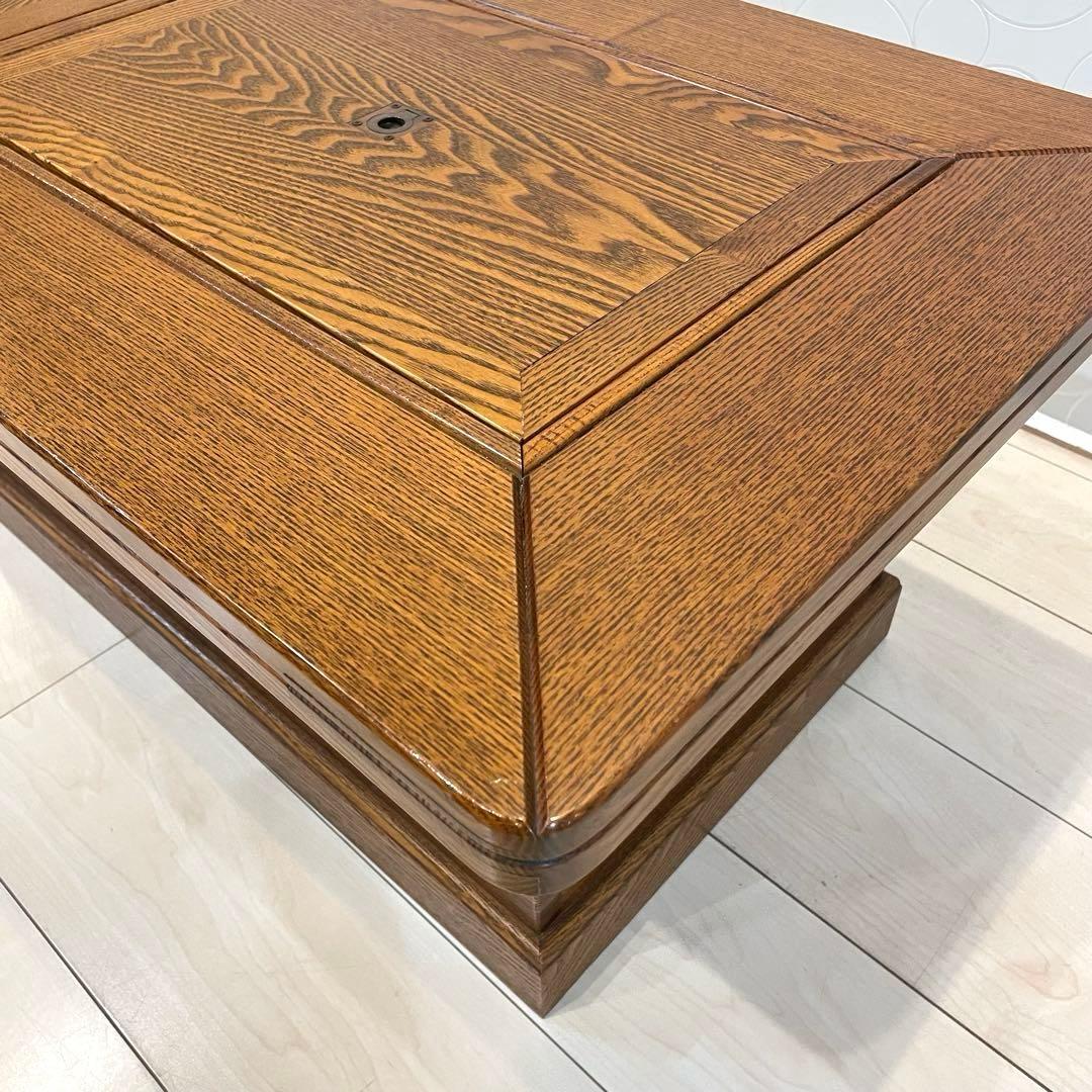 【美品】高級囲炉裏座卓 火鉢テーブル 座卓 銅火入れ付 無垢 レトロモダン