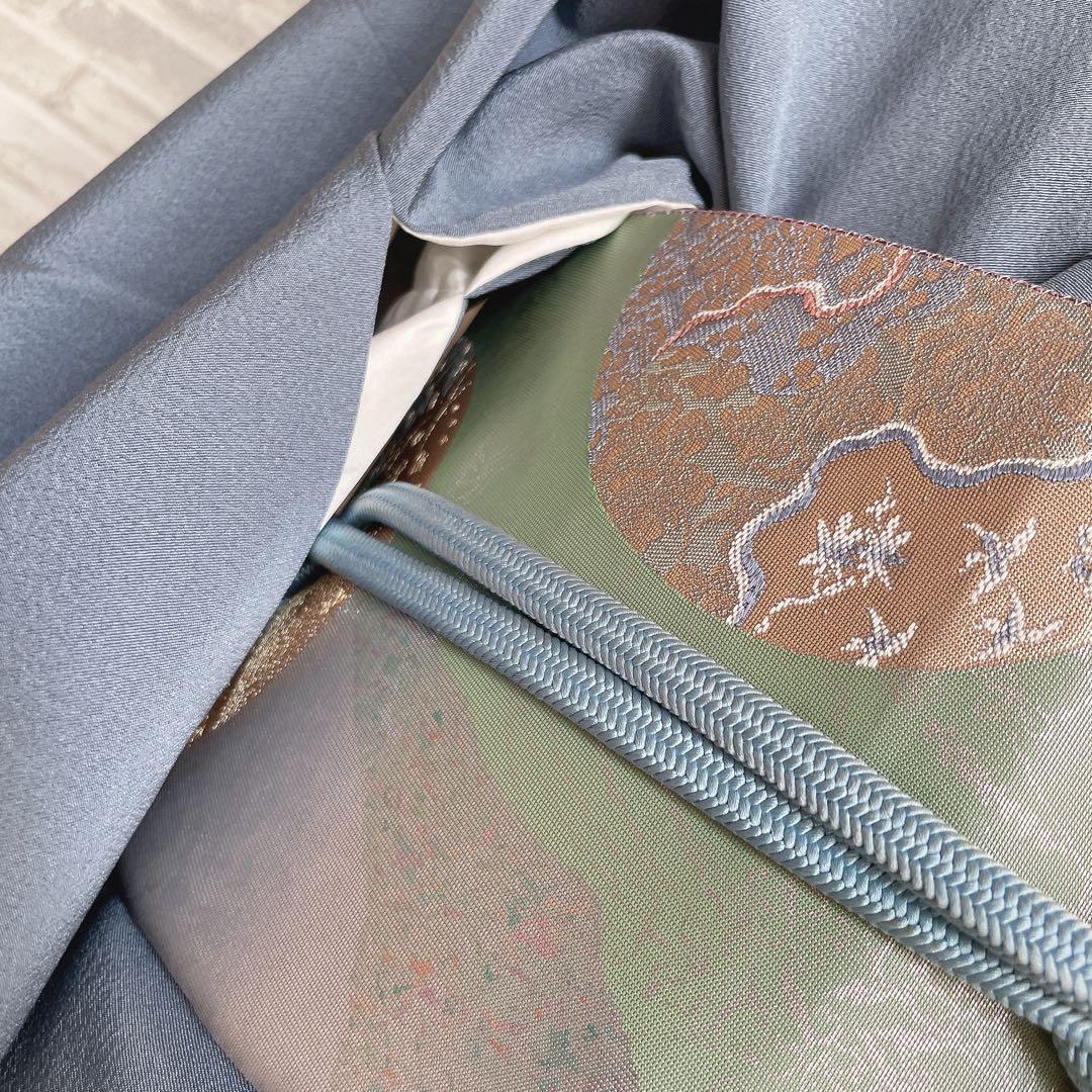 訪問着　フルセット　梅　梅の木　貝桶　地紙　金駒刺繍　金彩　入学式　卒業式　Q2