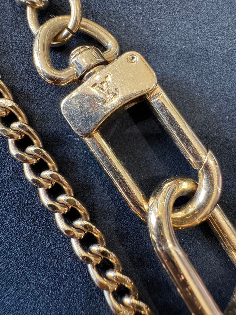 ルイヴィトン ジャンク アコルディオン　ストラップ　チェーン　長財布　ゴールド