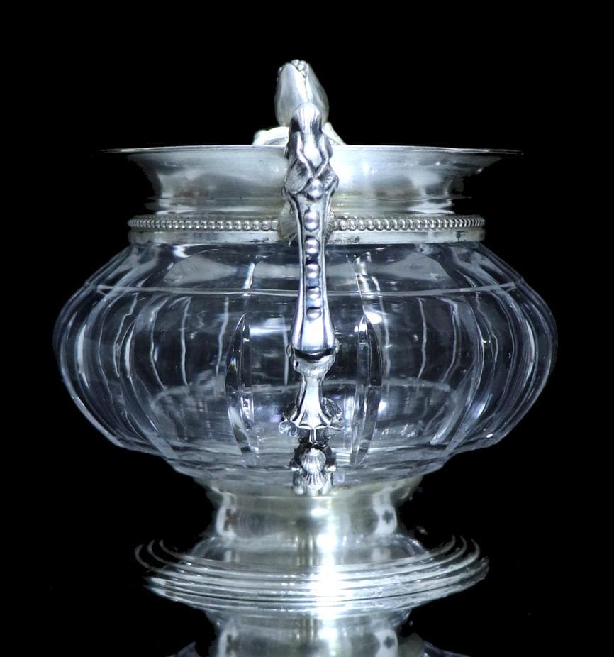 オールド・バカラ×クリストフル 合作 銀装飾色大型蓋物 激レア コラボ 小物入れ