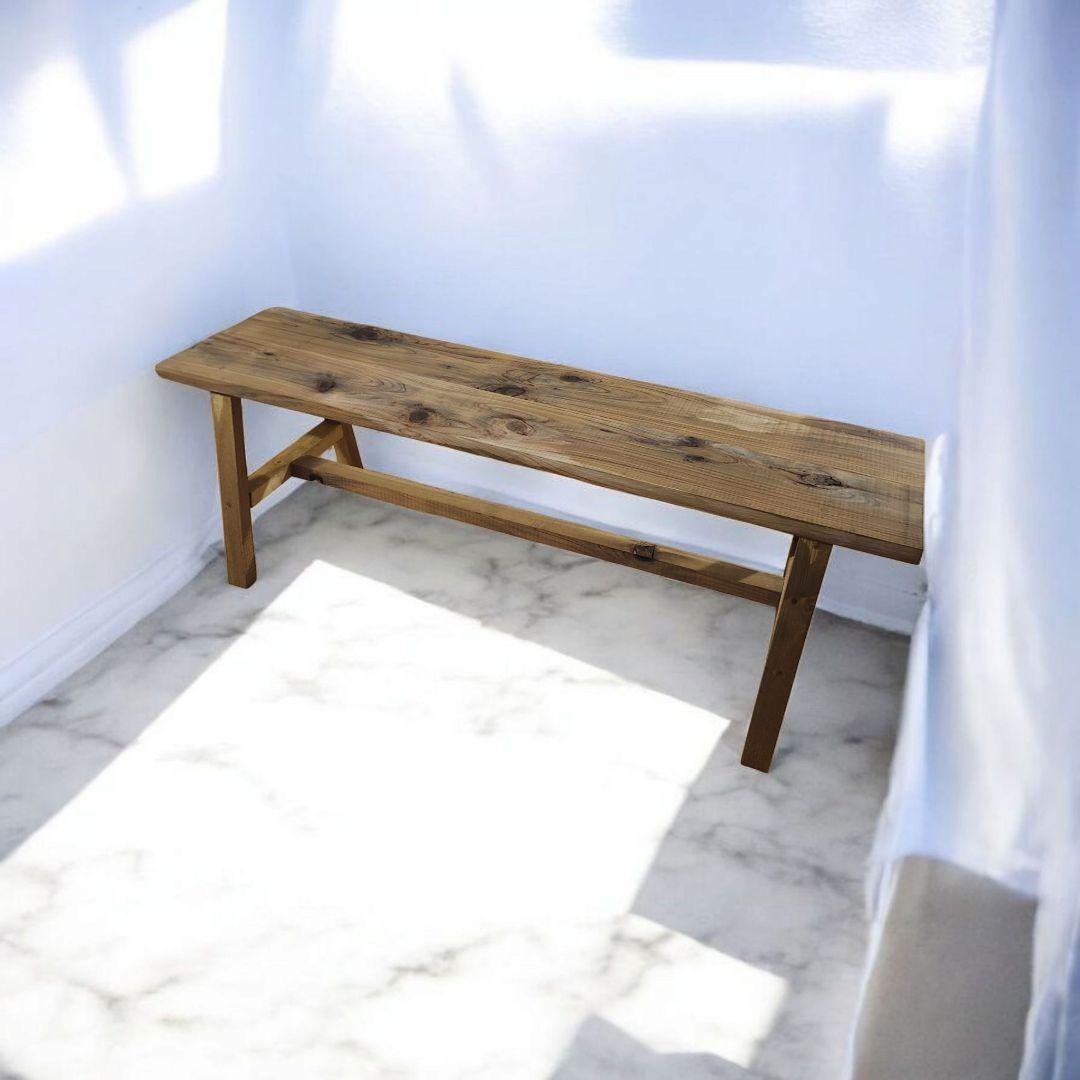 新生活を彩るシンプルな木製/ベンチ/スツールチェア/ウォルナット