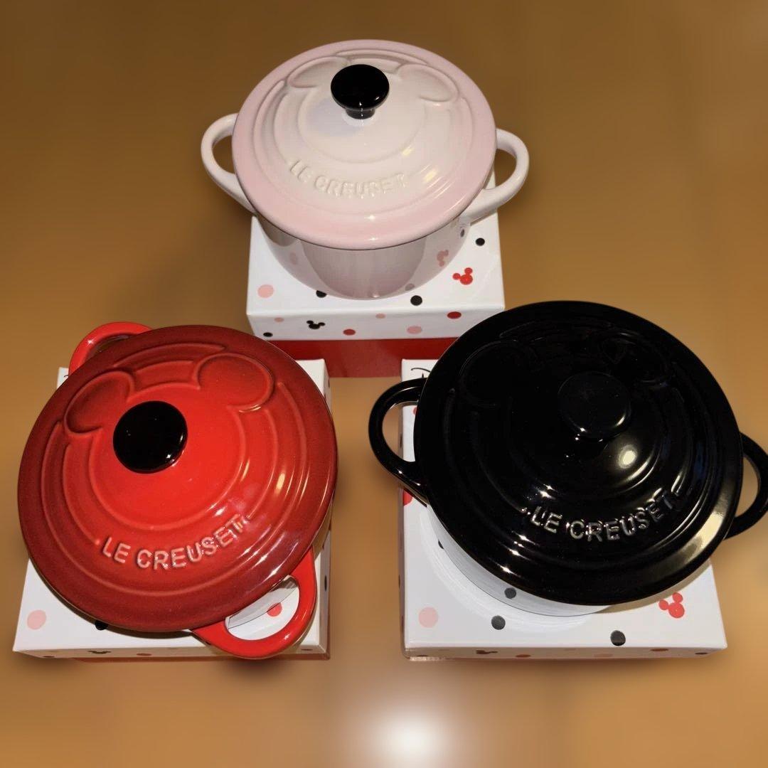 ル・クルーゼ　ミニ　ラウンドココット　Mickey3個