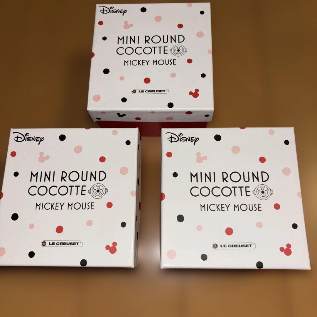 ル・クルーゼ　ミニ　ラウンドココット　Mickey3個