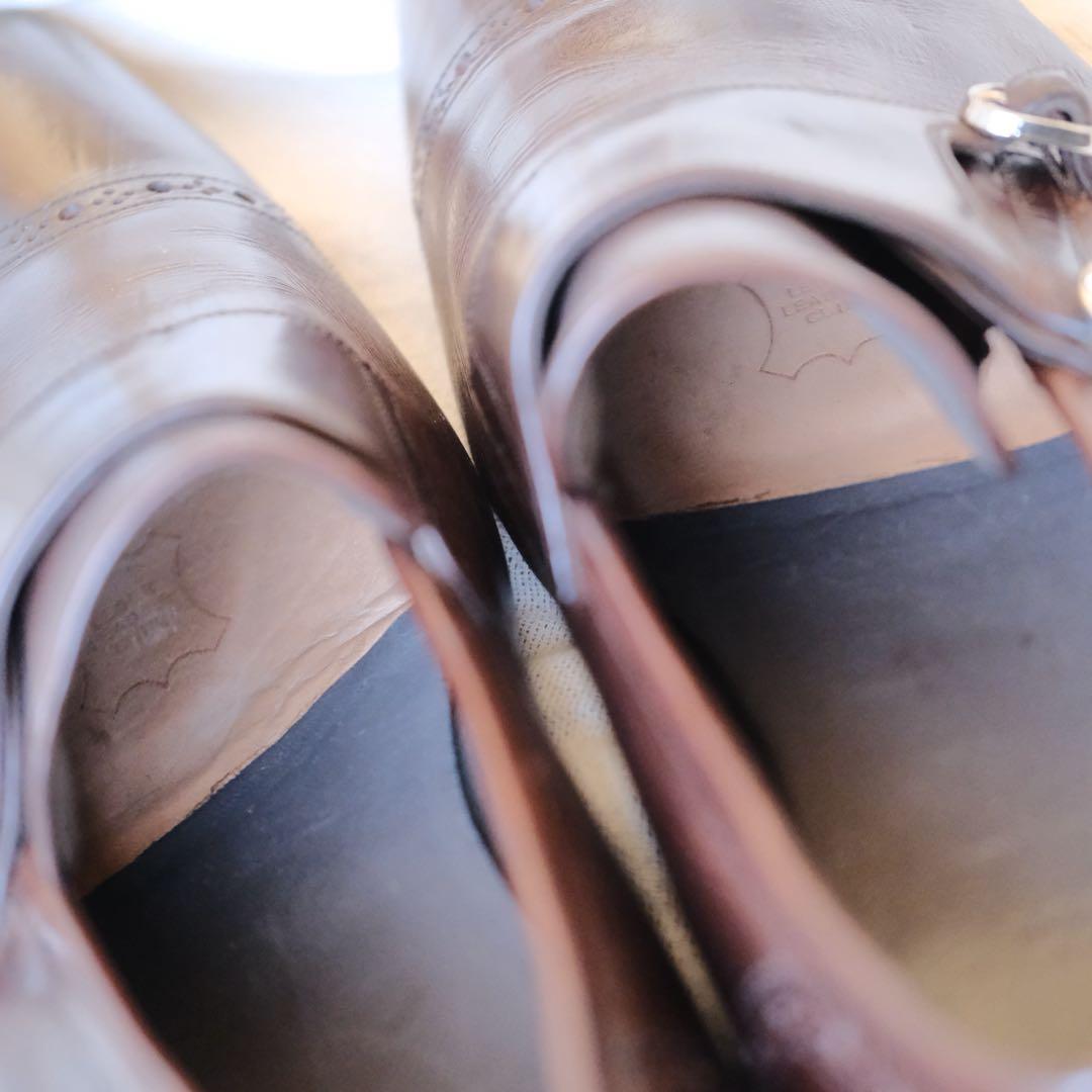 BALLYバリー パンチドキャップダブルモンクFIORIO茶85E