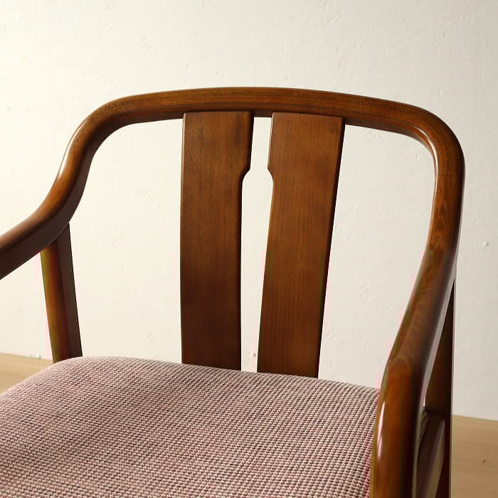 オールド カリモク アームチェア レトロ 肘付イス ④