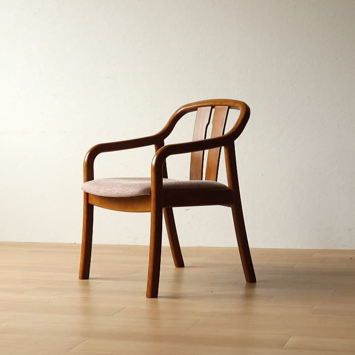 オールド カリモク アームチェア レトロ 肘付イス ④