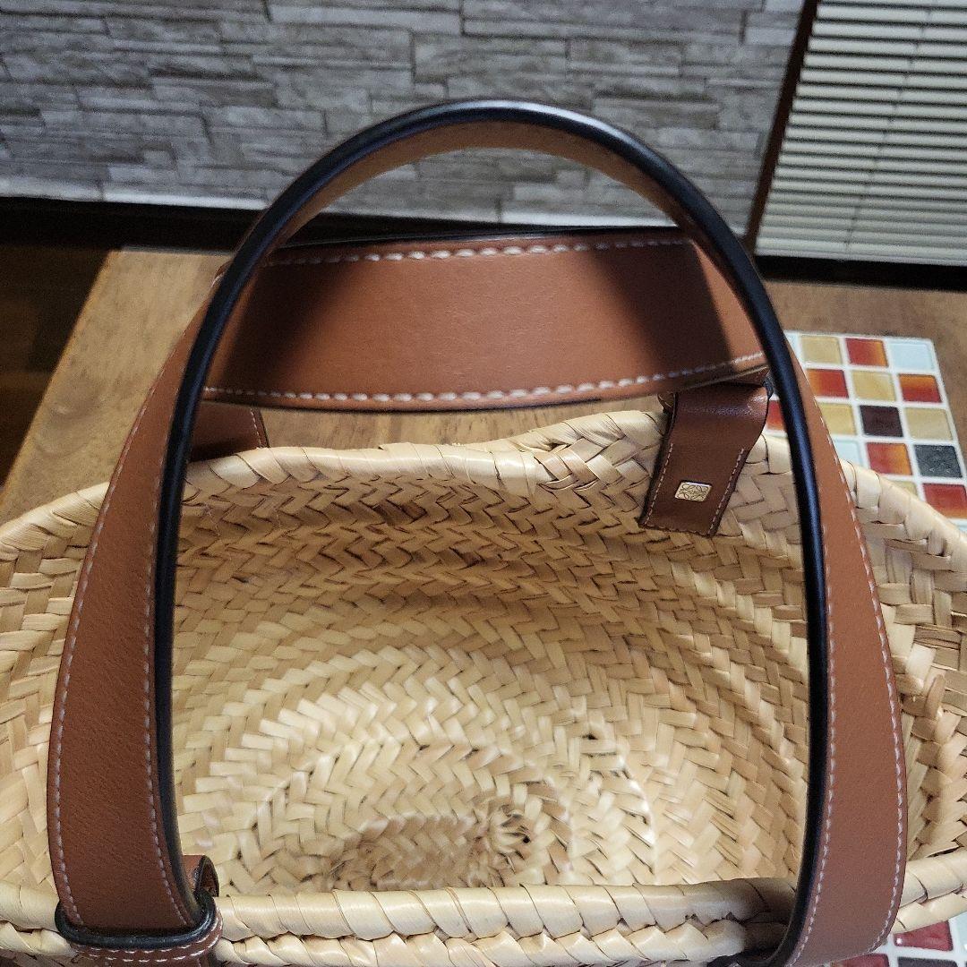 LOEWE かごバッグ ナチュラル/ブラウン　美品です✨