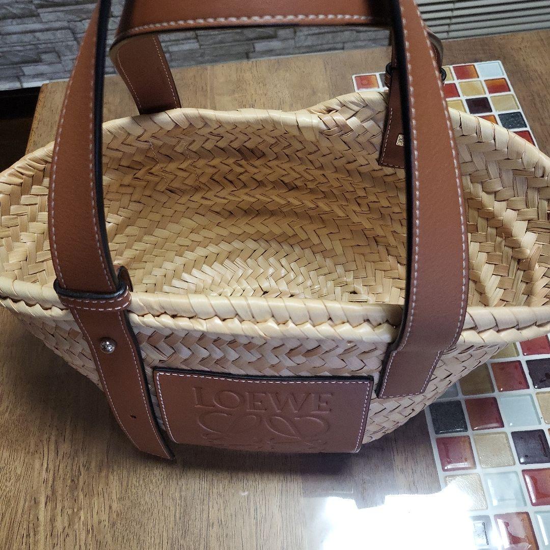 LOEWE かごバッグ ナチュラル/ブラウン　美品です✨