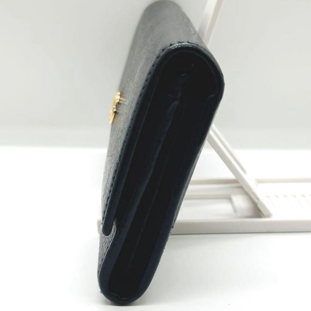 グッチ長財布GGマーモント　コンチネンタル　シボ革　レザー　ブラック黒