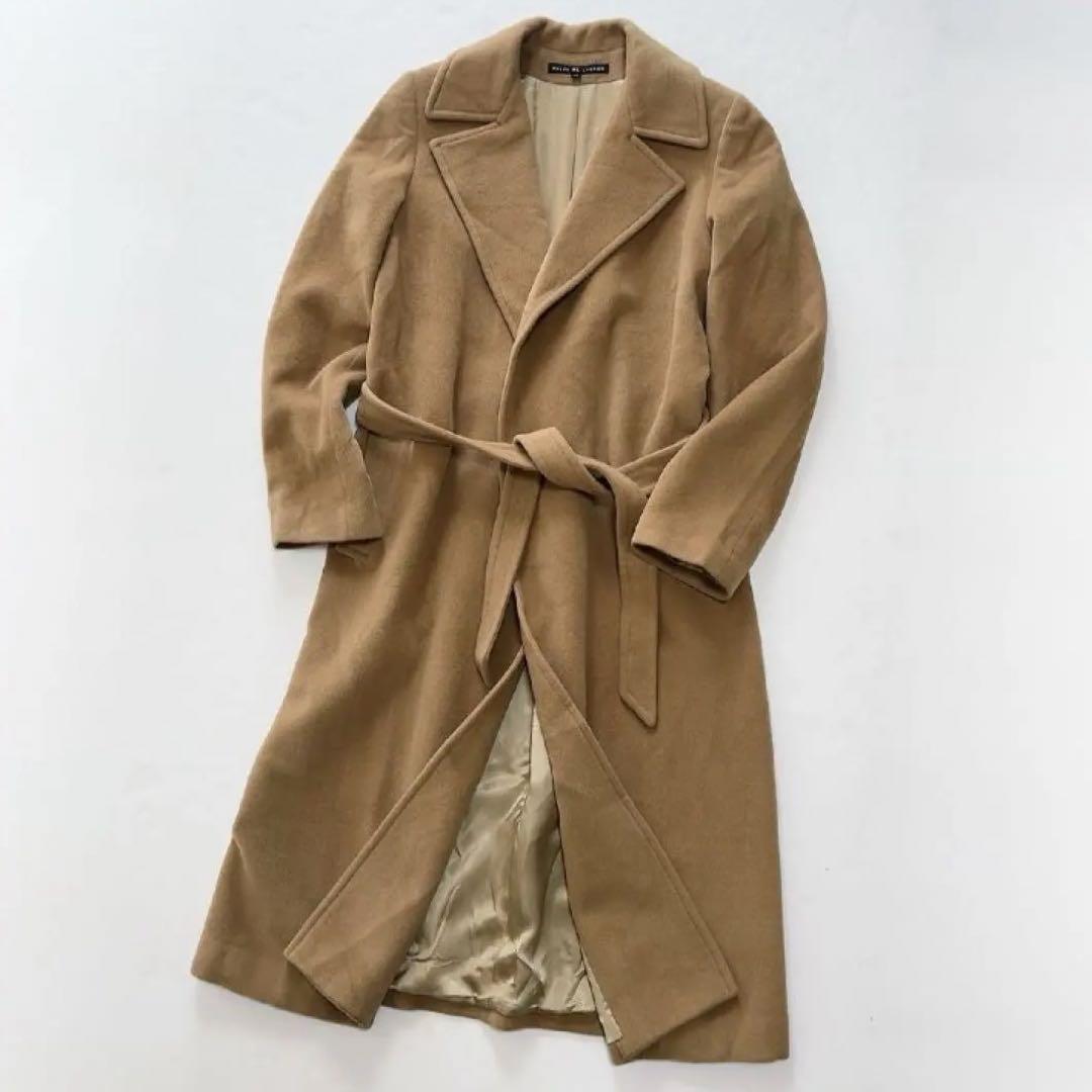RALPH LAURENベルト付アンゴラウールロングコート 11号 キャメル