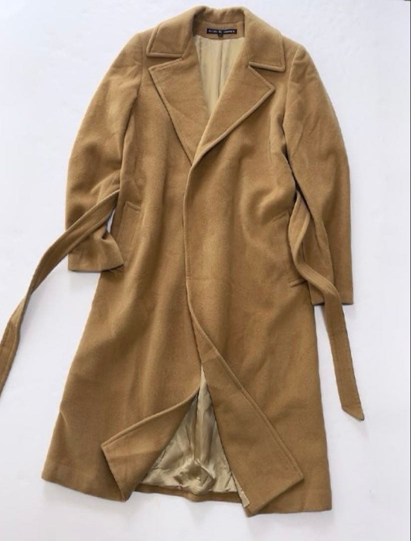 RALPH LAURENベルト付アンゴラウールロングコート 11号 キャメル