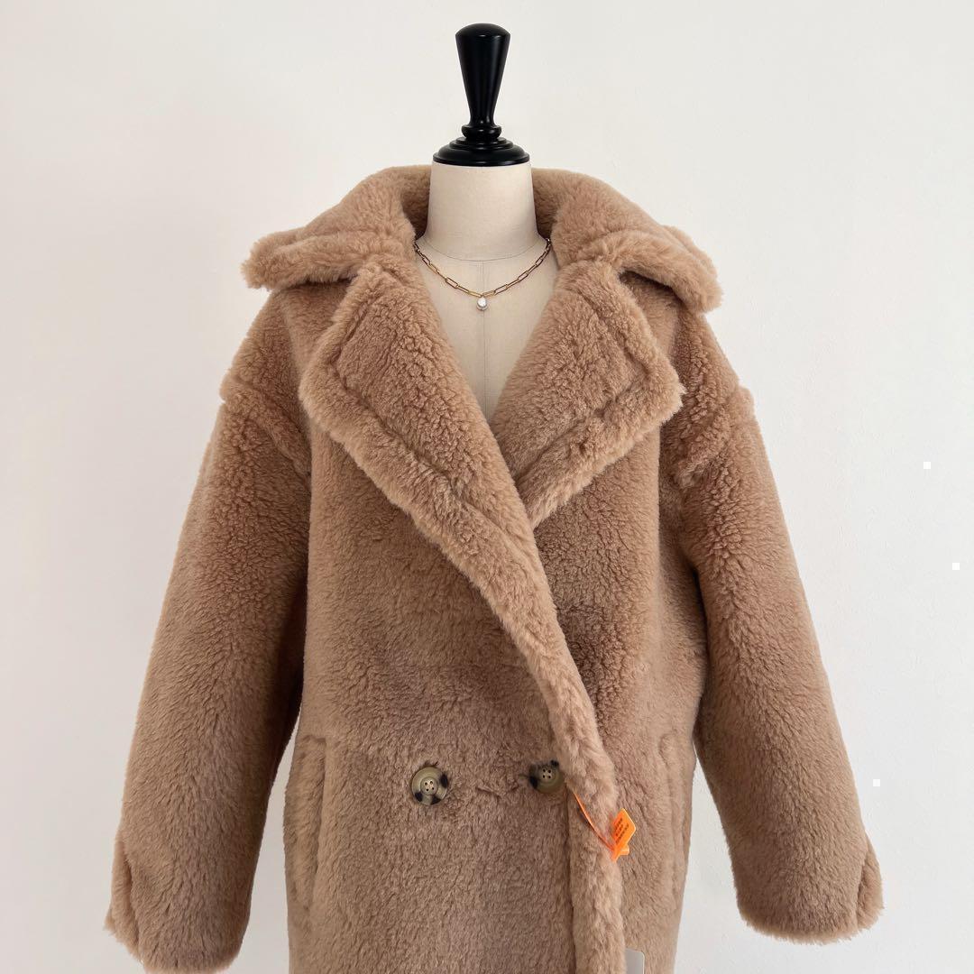 新品未使用 定番ベアロングコート テディコート ミルクティーベージュ