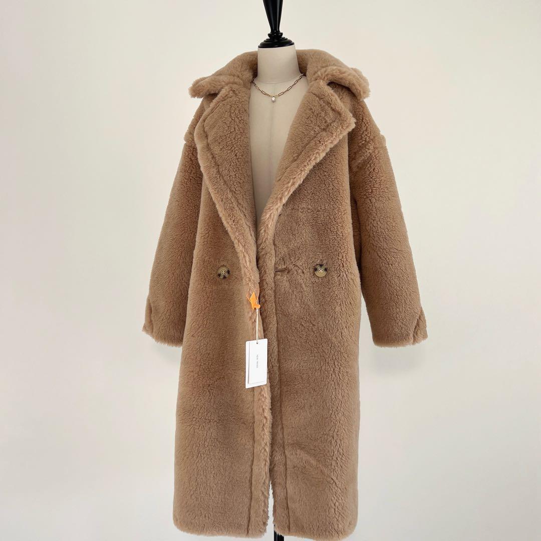 新品未使用 定番ベアロングコート テディコート ミルクティーベージュ