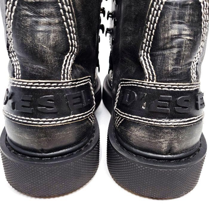 Diesel ディーゼル ダメージ加工 レースアップ レザー ブーツ