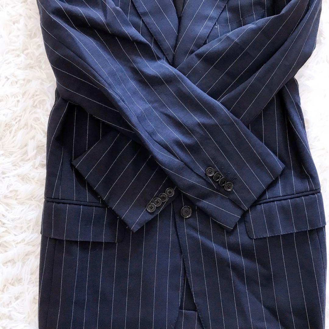 高級✨SOVEREIGN ユナイテッドアローズ スーツ ストライプ ネイビー