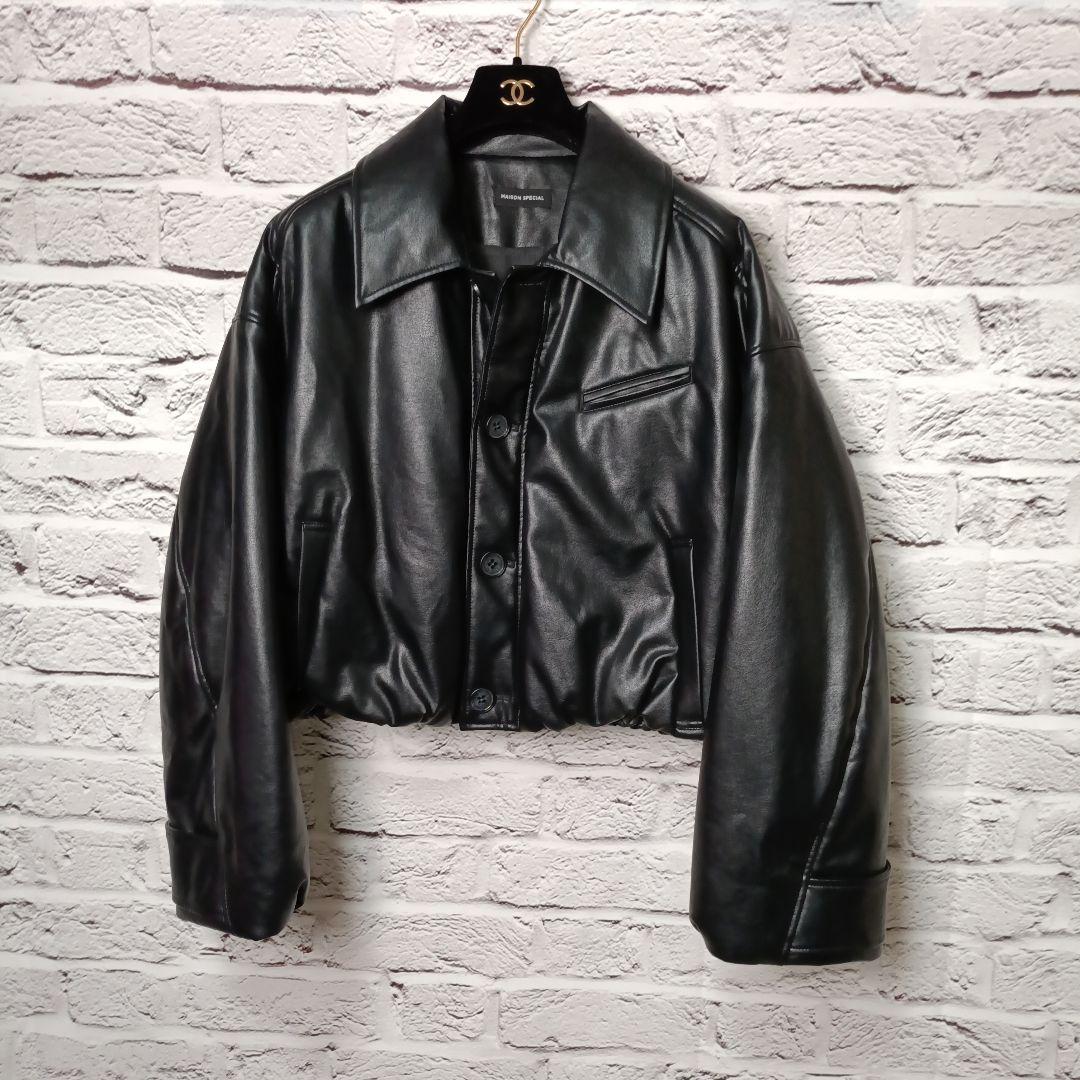 美品・23AW■MAISON SPECIAL ヴィーガンレザーバルーンブルゾン