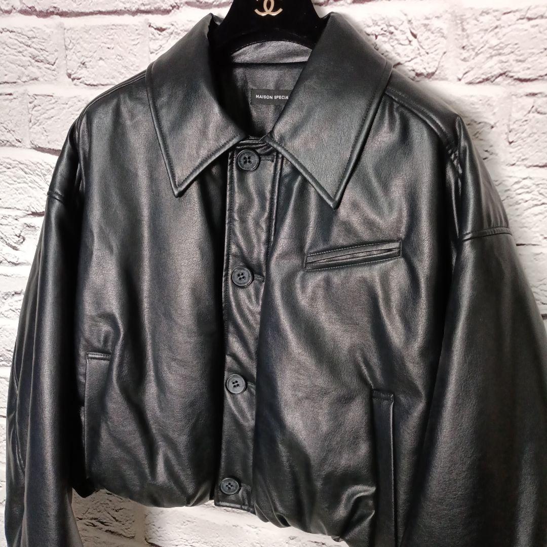 美品・23AW■MAISON SPECIAL ヴィーガンレザーバルーンブルゾン