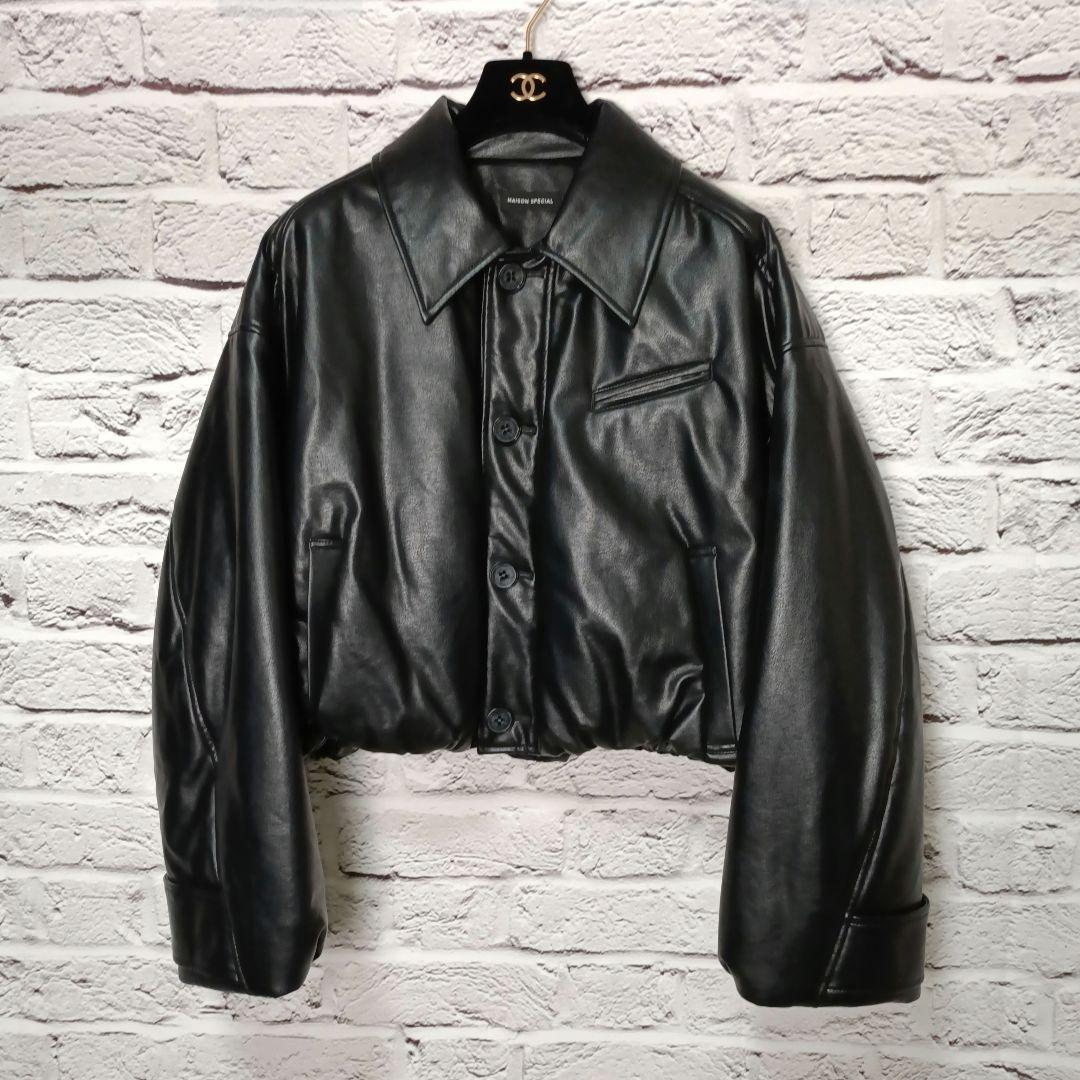 美品・23AW■MAISON SPECIAL ヴィーガンレザーバルーンブルゾン