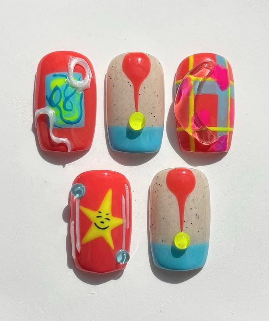 ごまだんごです カラフルネイルチップセット