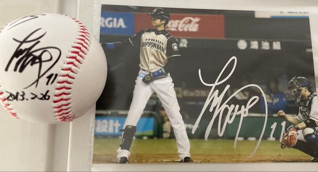＊ラストのセット販売です。 大谷翔平　直筆サインボール＆直筆サインフォト2L